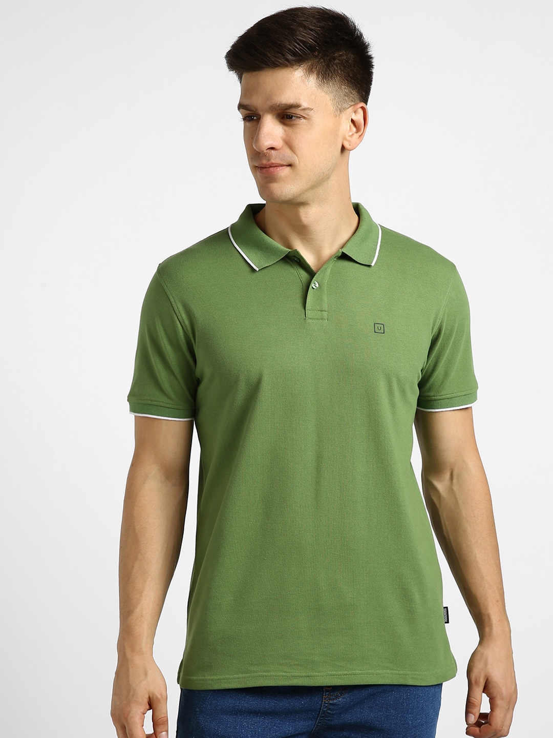 

Urbano Fashion Polo Collar Slim Fit T-shirt, Green