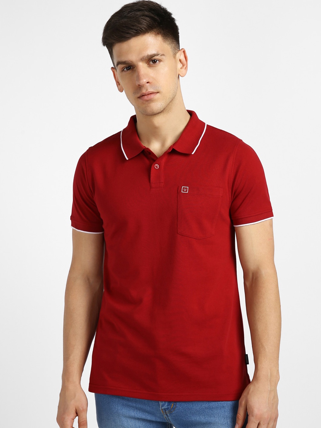 

Urbano Fashion Polo Collar Slim Fit T-shirt, Maroon