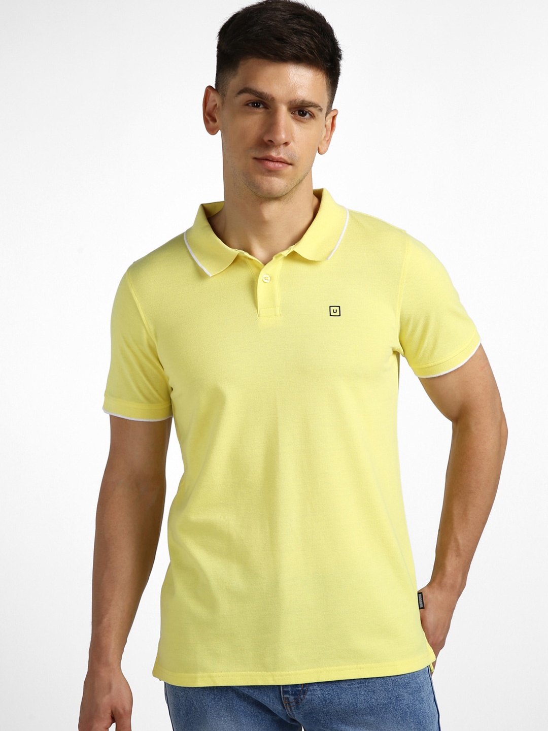 

Urbano Fashion Polo Collar Slim Fit T-shirt, Yellow