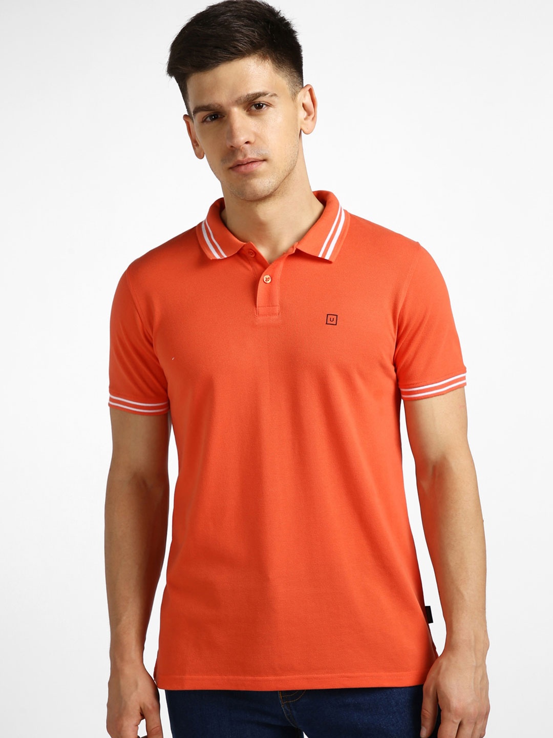 

Urbano Fashion Polo Collar Slim Fit T-shirt, Orange