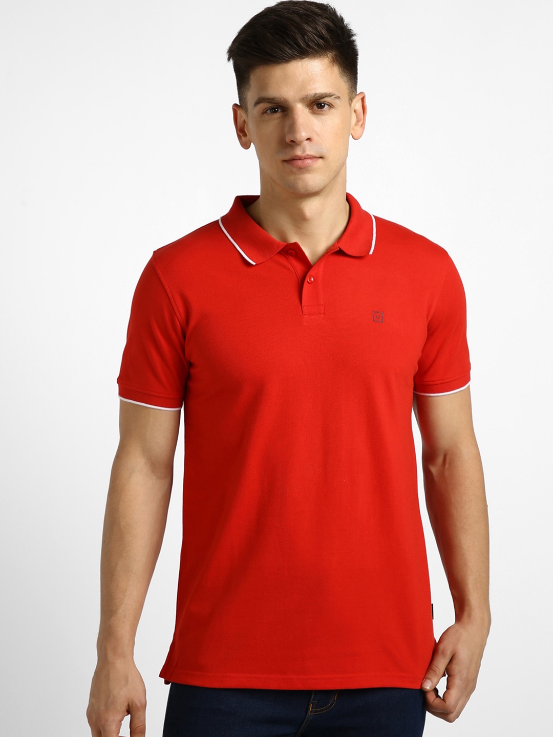 

Urbano Fashion Polo Collar Slim Fit T-shirt, Red