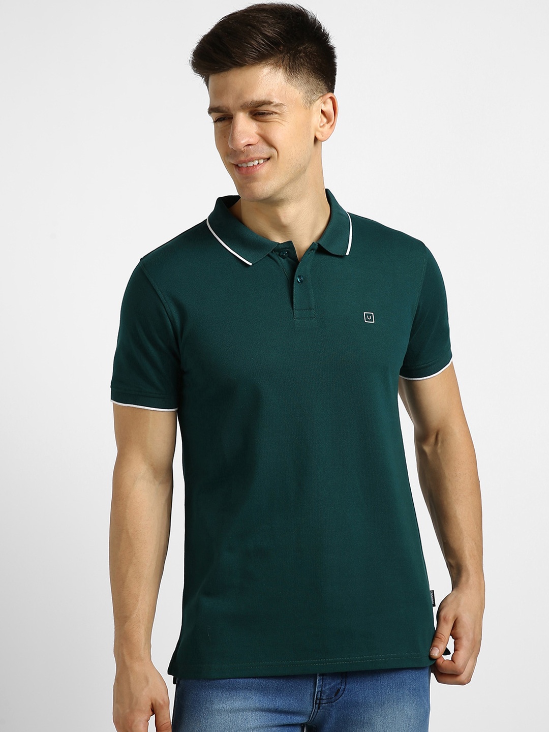 

Urbano Fashion Polo Collar Slim Fit T-shirt, Green