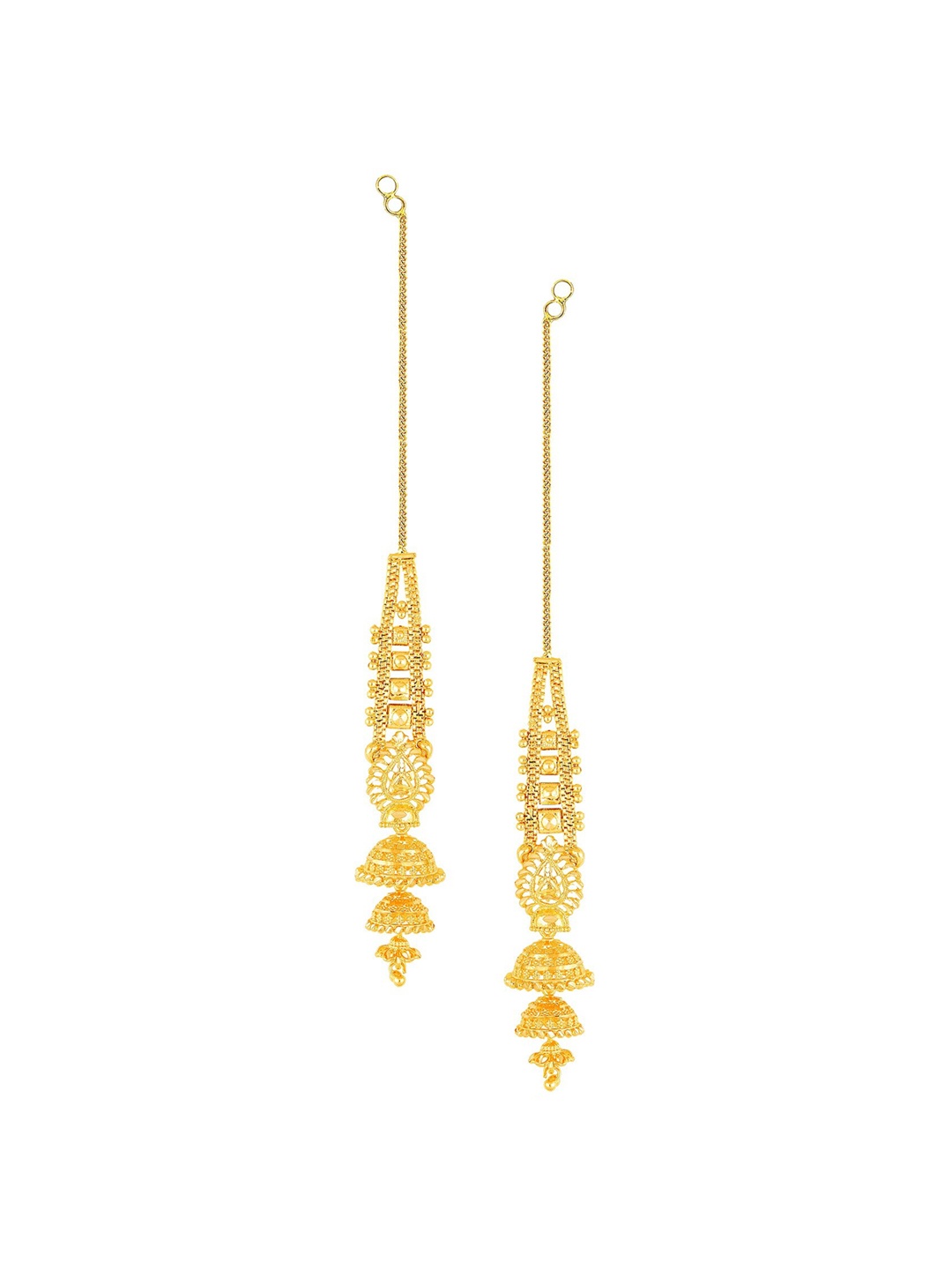 Vighnaharta Floral Drop Earrings, Gold