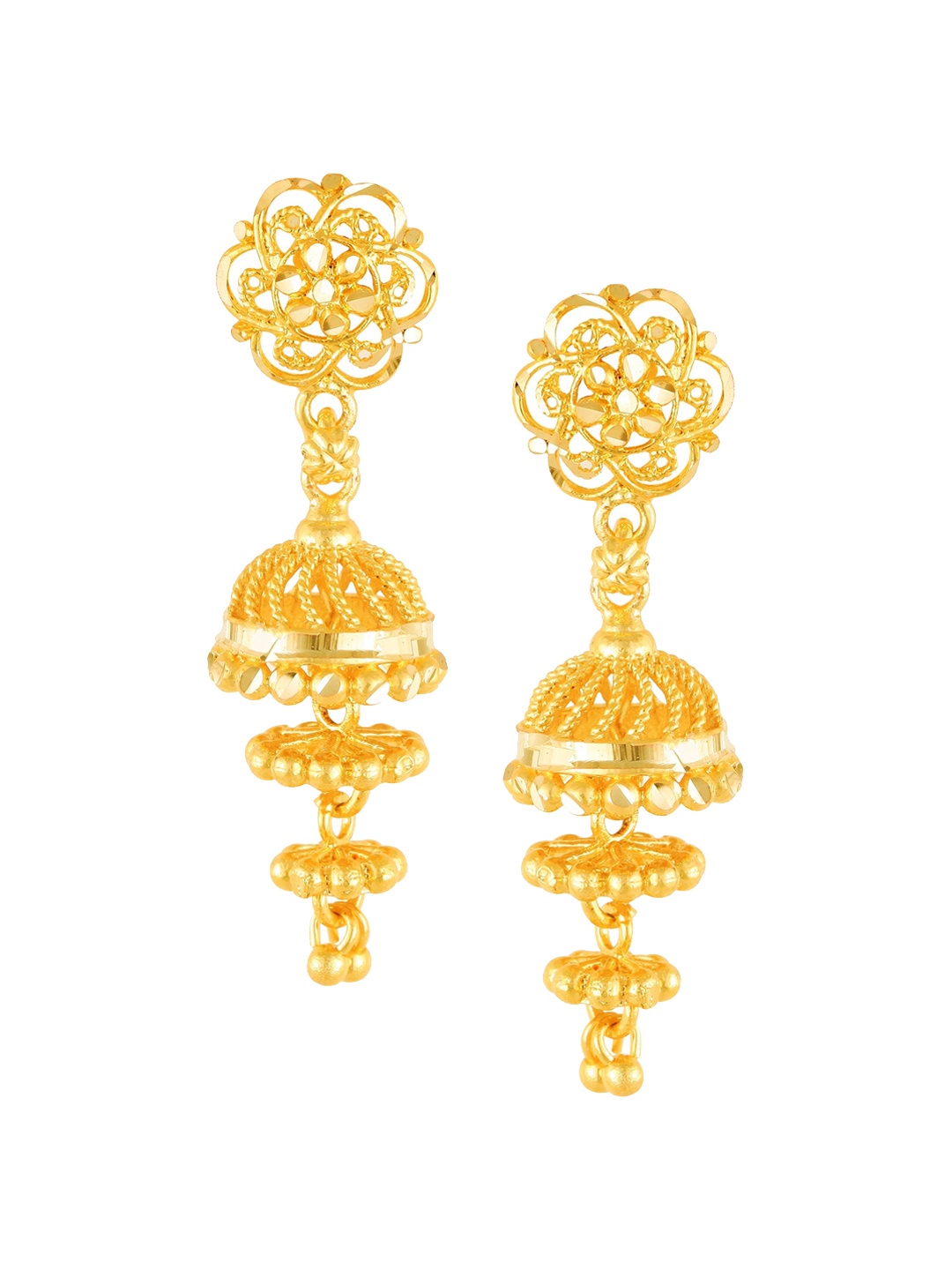 

Vighnaharta Gold-Toned Floral Drop Earrings