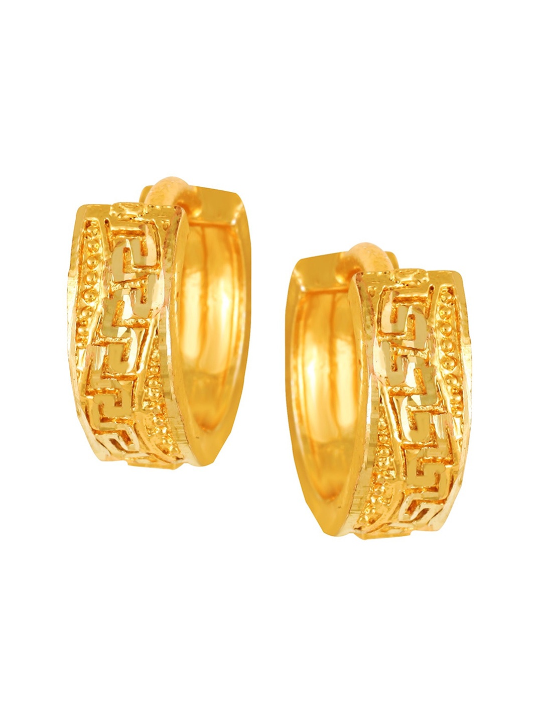 

Vighnaharta Gold-Plated Circular Hoop Earrings
