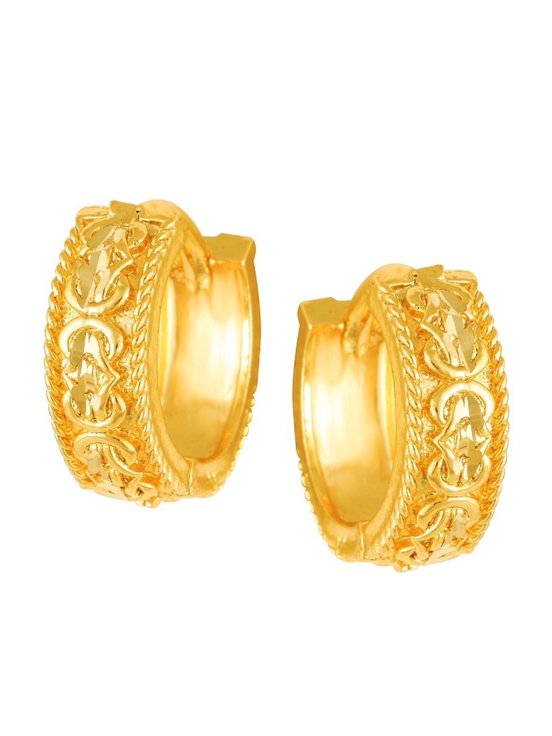 

Vighnaharta Gold-Toned Floral Hoop Earrings