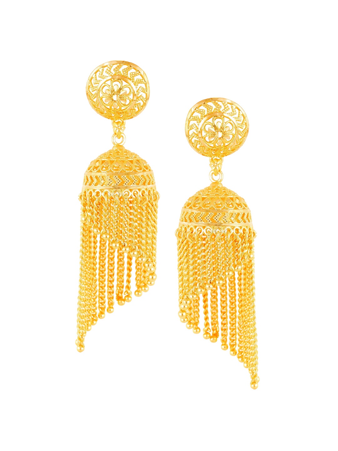 

Vighnaharta Gold-Plated Floral Jhumkas