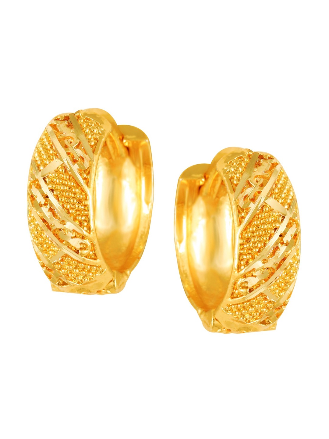 

Vighnaharta Gold-Plated Circular Hoop Earrings