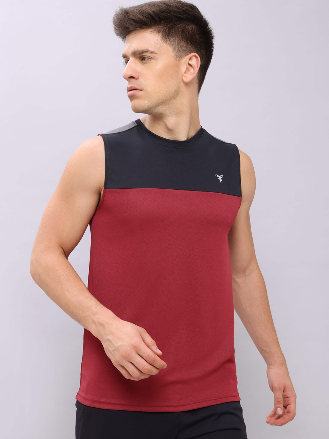

Technosport Colorblocked Anti Odour Gym Innerwear Vests, Red