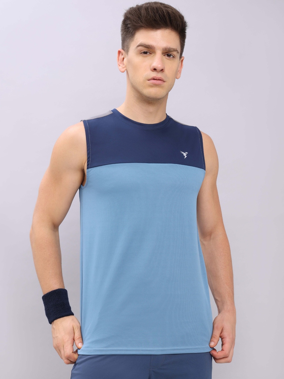 

Technosport Colourblocked Anti-Odour Rapid Dry Innerwear Gym Vests, Turquoise blue