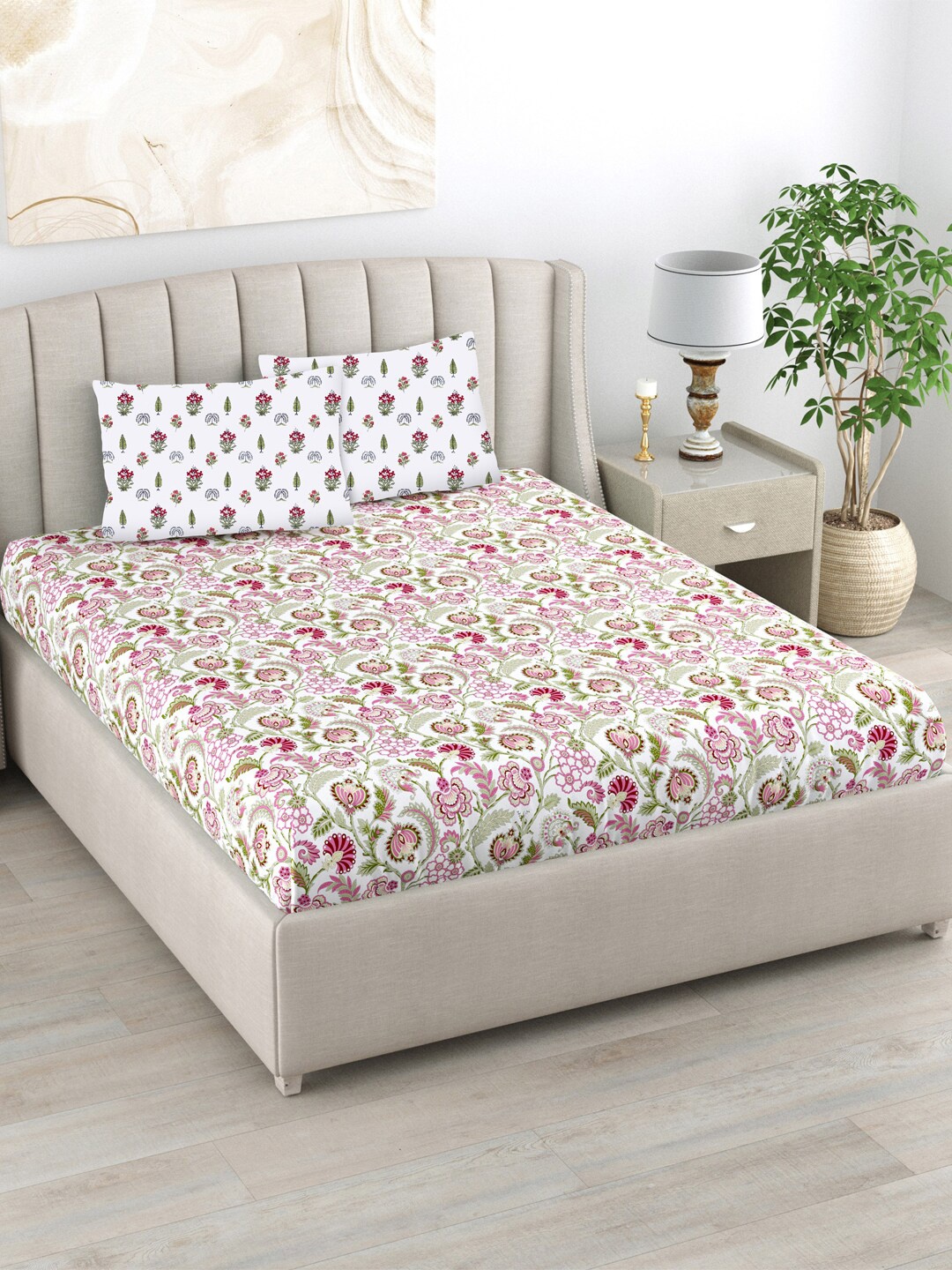 

URBAN SPACE King Fitted Bedsheet Set, Cream