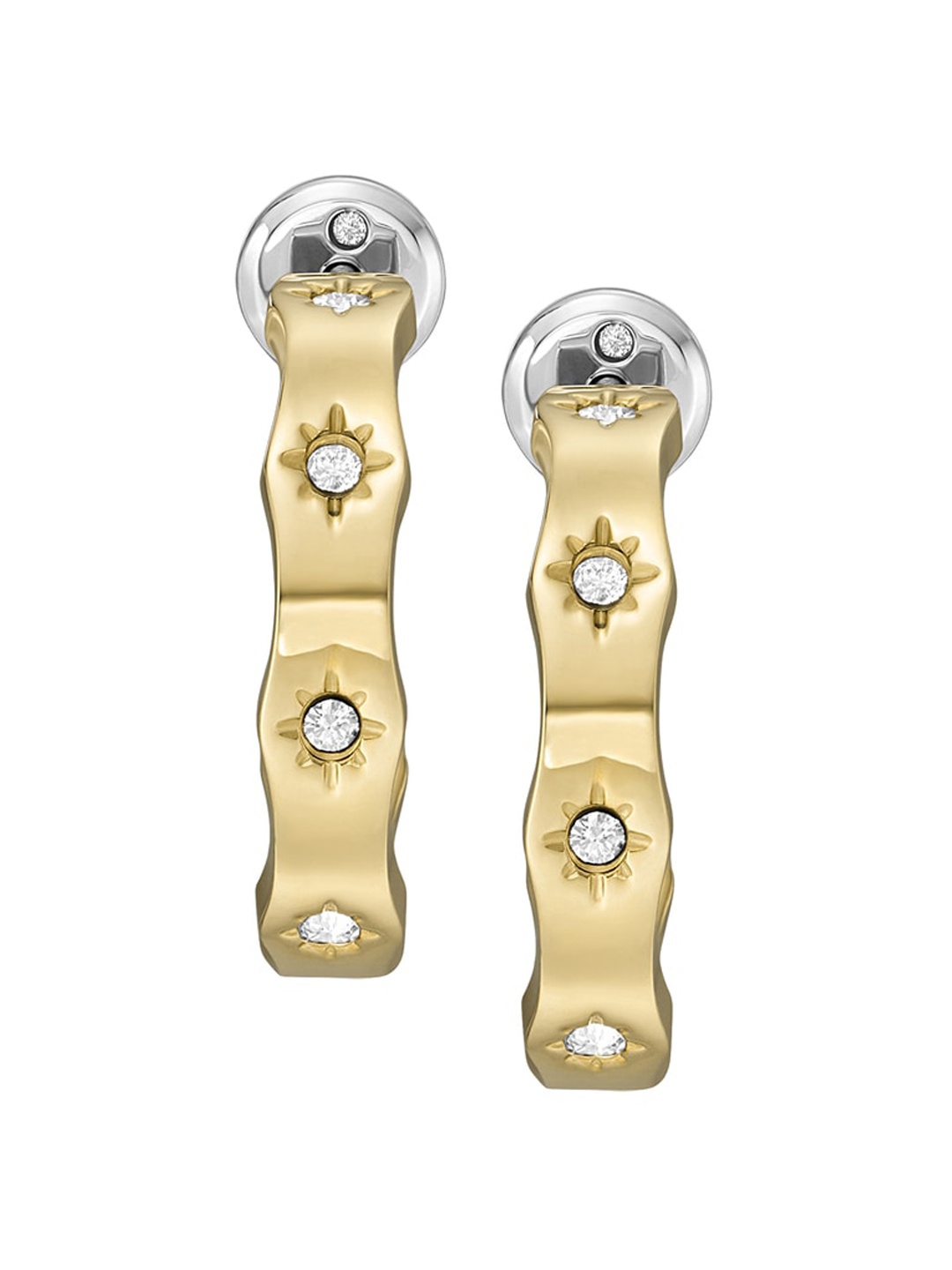 

Fossil Gold-Plated Contemporary Half Hoop Earrings