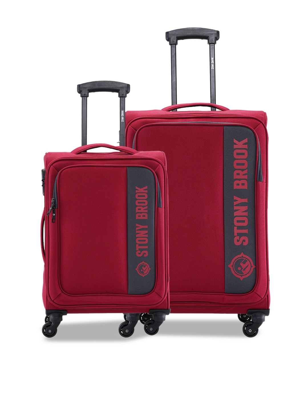 

Stony Brook by Nasher Miles Set Of 2 Printed Hard-Sided Trolley Suitcases, Red