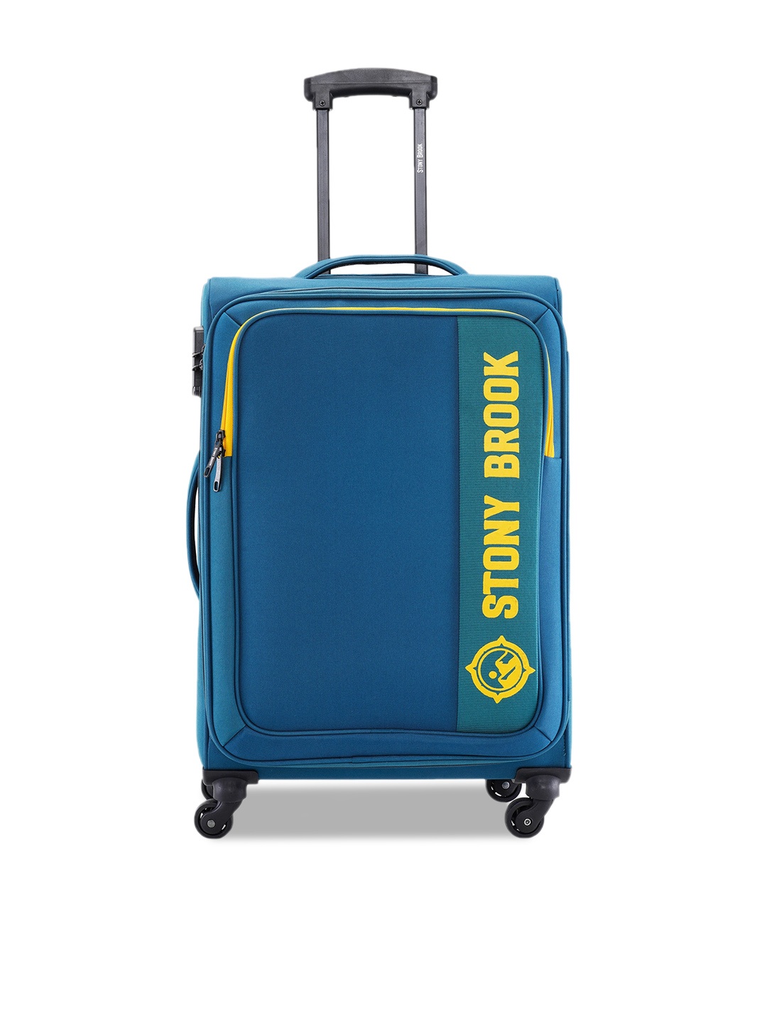 

Stony Brook by Nasher Miles Classic Brand Logo Printed Soft-Sided Trolley Bag, Teal