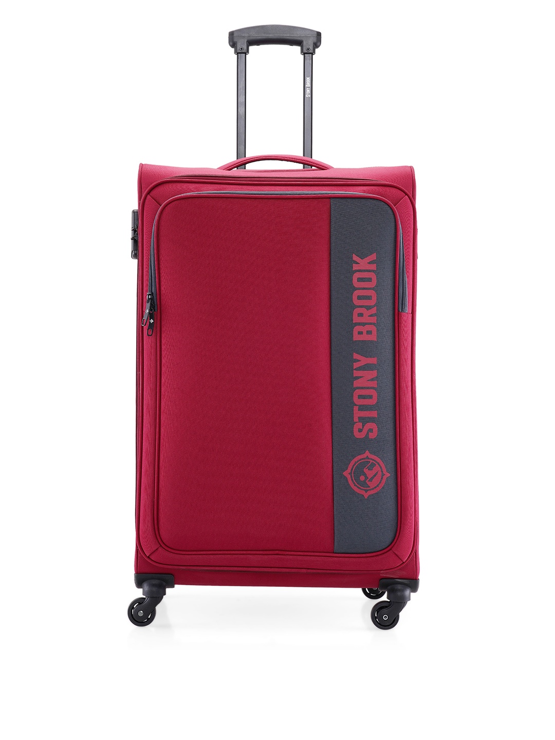 

Stony Brook by Nasher Miles Brand Logo Printed Soft-Sided Trolley Bag, Red