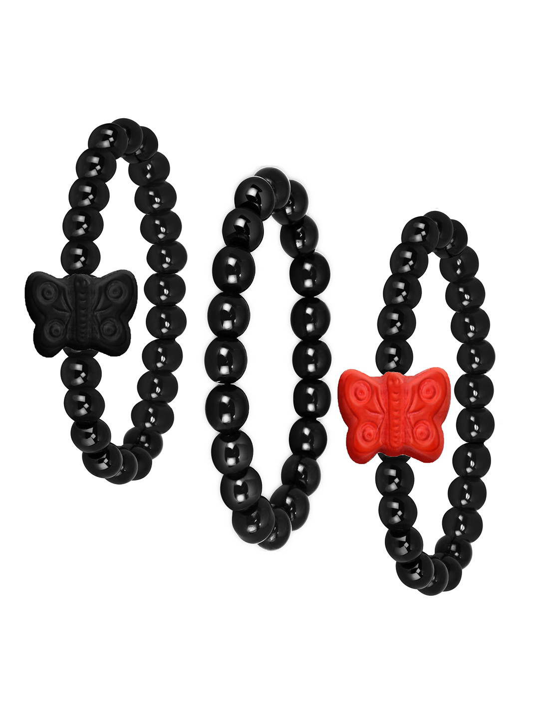 

Mikado Women Set of 3 Elasticated Bracelets, Black