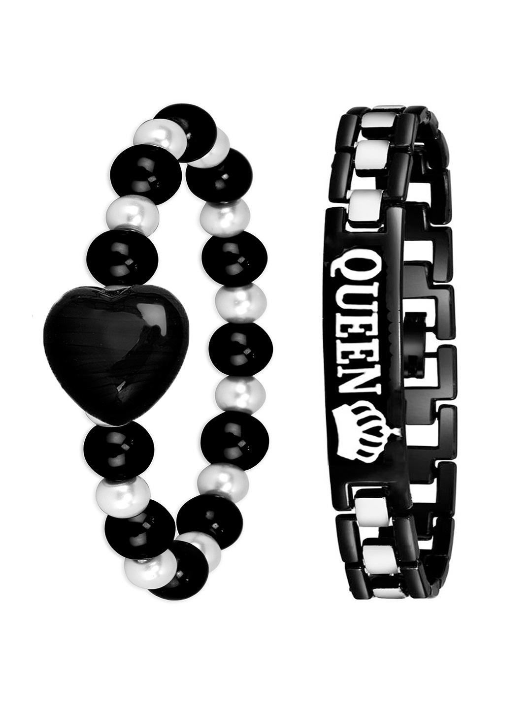 

Mikado Women Set of 2 Elasticated Bracelets, Black