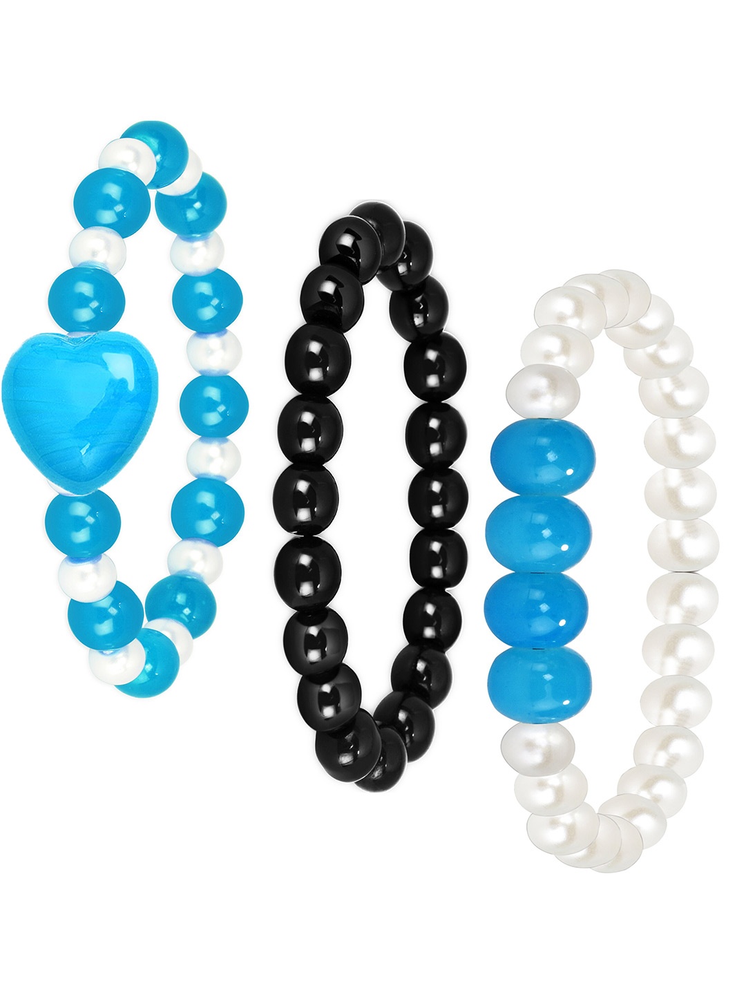

Mikado Set Of 3 Beaded Bracelets, Black