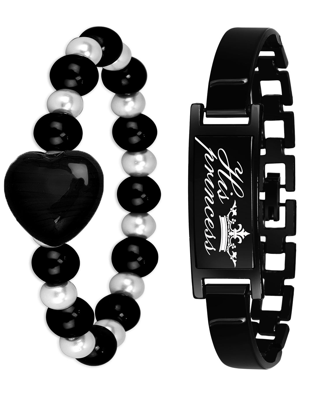 

Mikado Set Of 2 Beaded Bracelets, Black