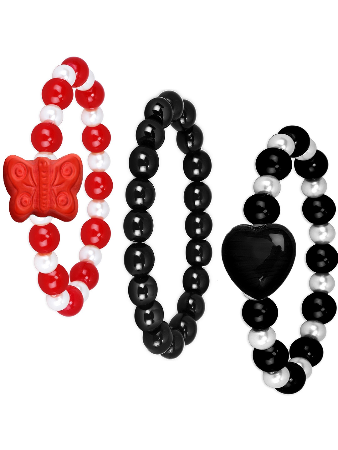 

Mikado Women Set Of 3 Elegant Charming Bracelet, Red