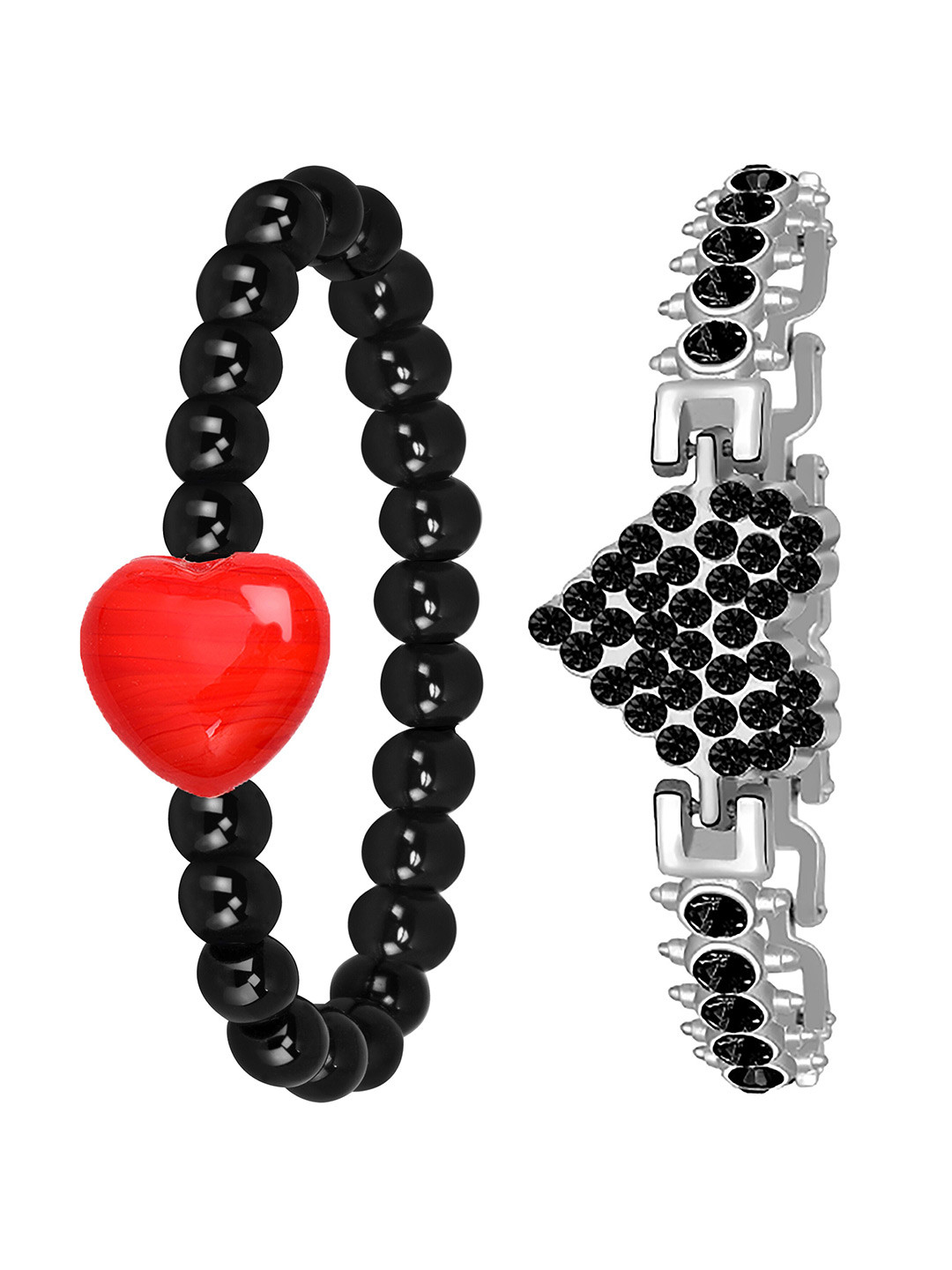 

Mikado Set Of 2 Beaded Bracelets, Black
