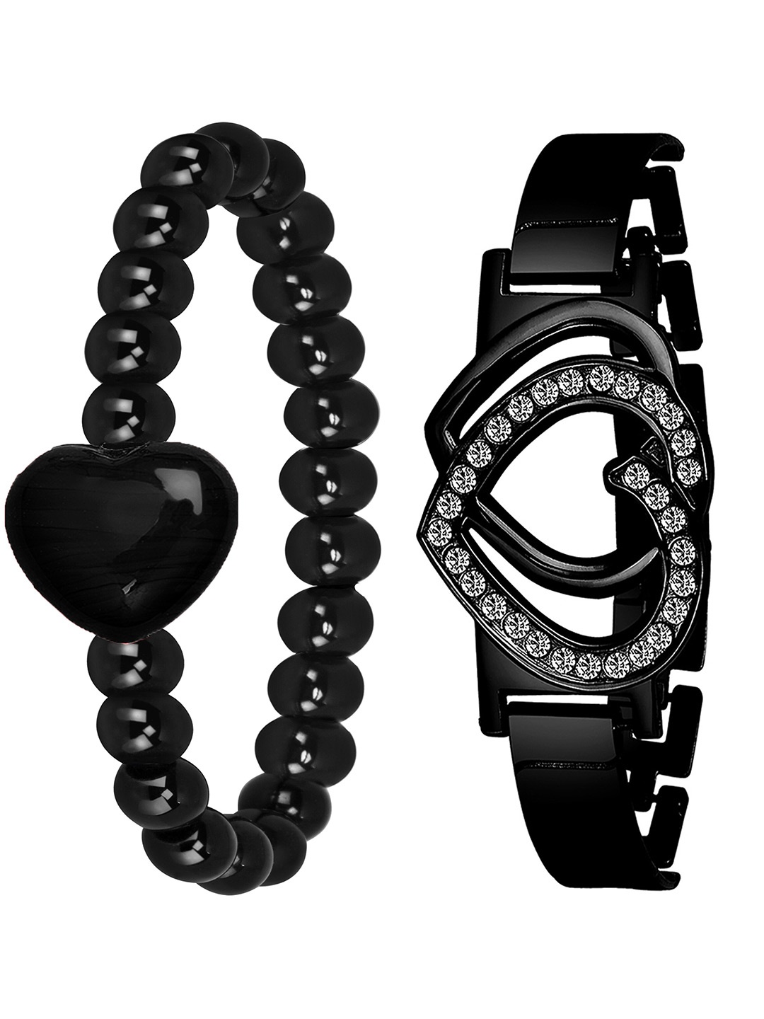 

Mikado Women Set of 2 Elasticated Bracelets, Black