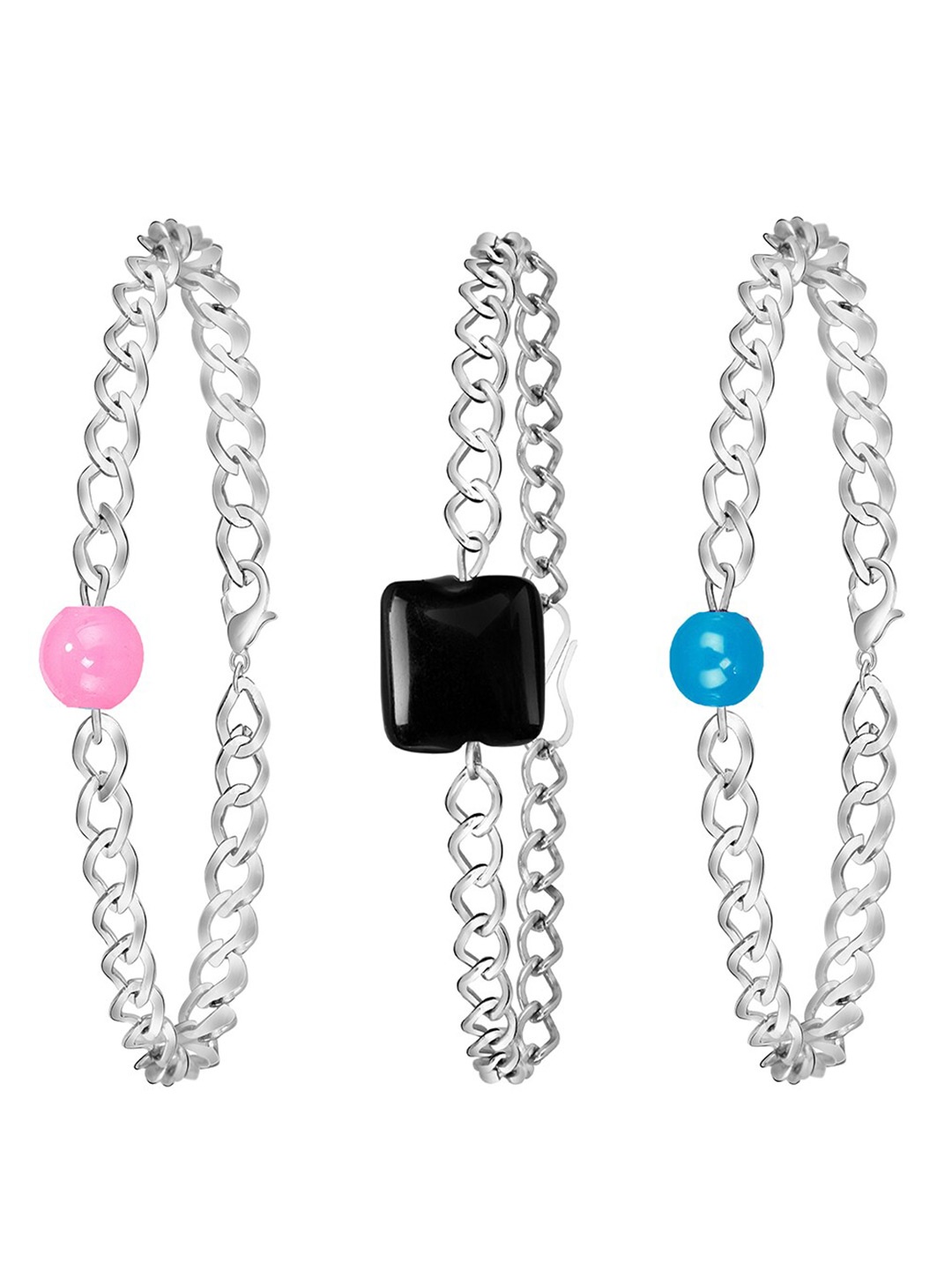 

Mikado Women Set Of 3 Silver-Plated Link Bracelet