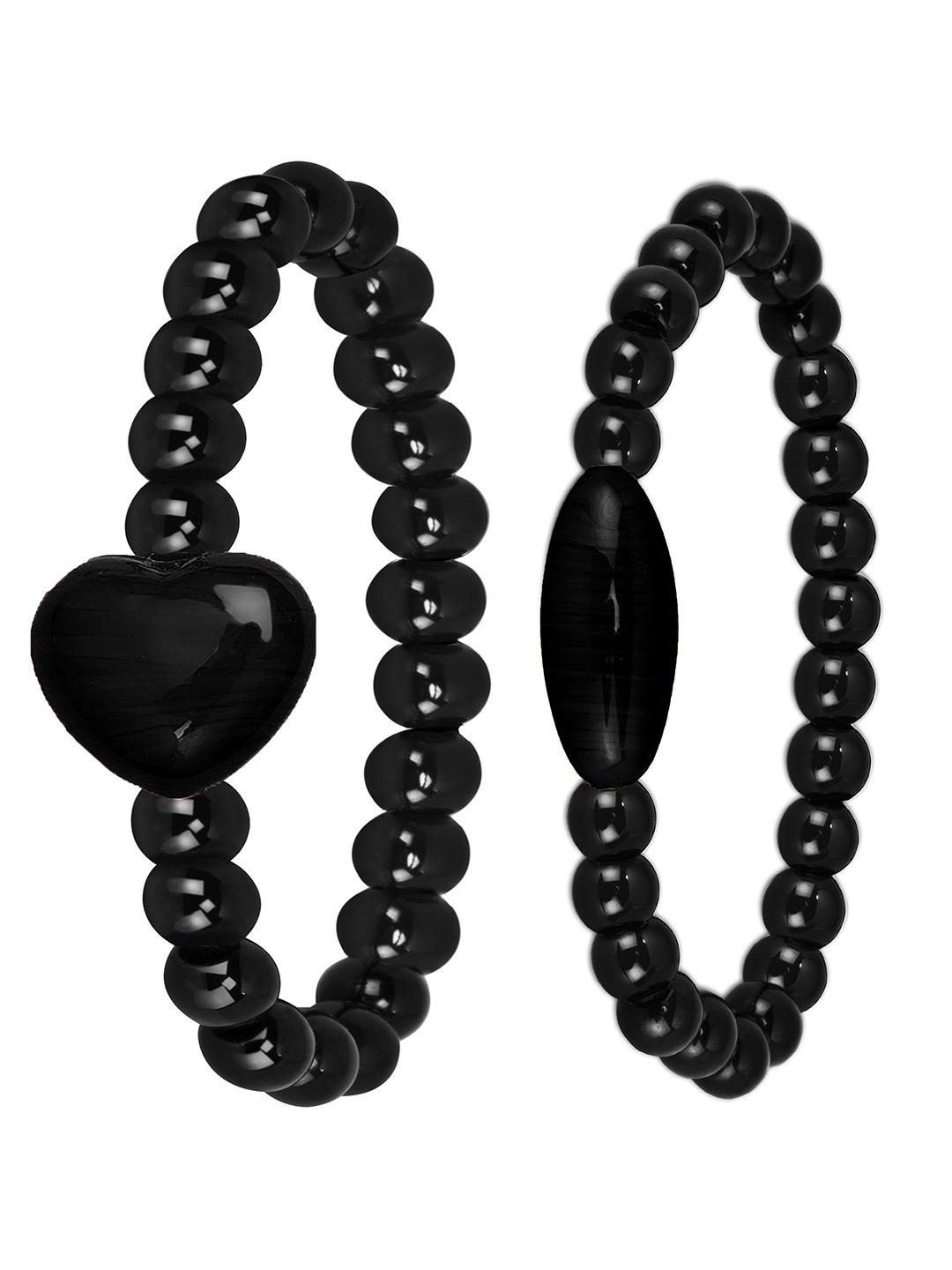

Mikado Women Set of 2 Elasticated Bracelets, Black