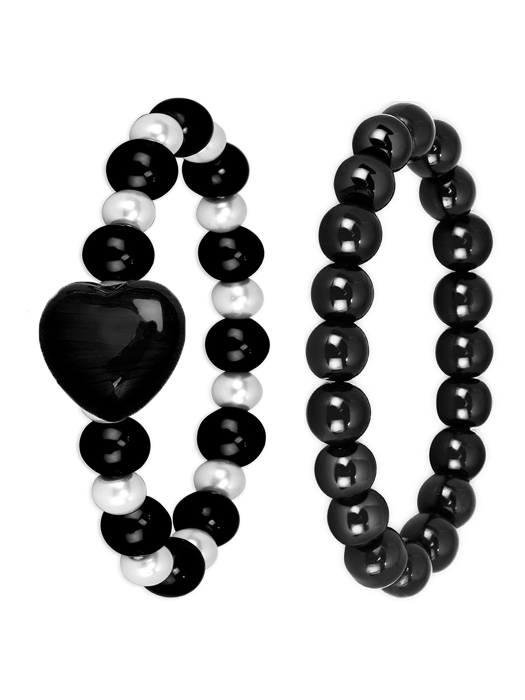 

Mikado Women Set of 2 Elasticated Bracelets, Black