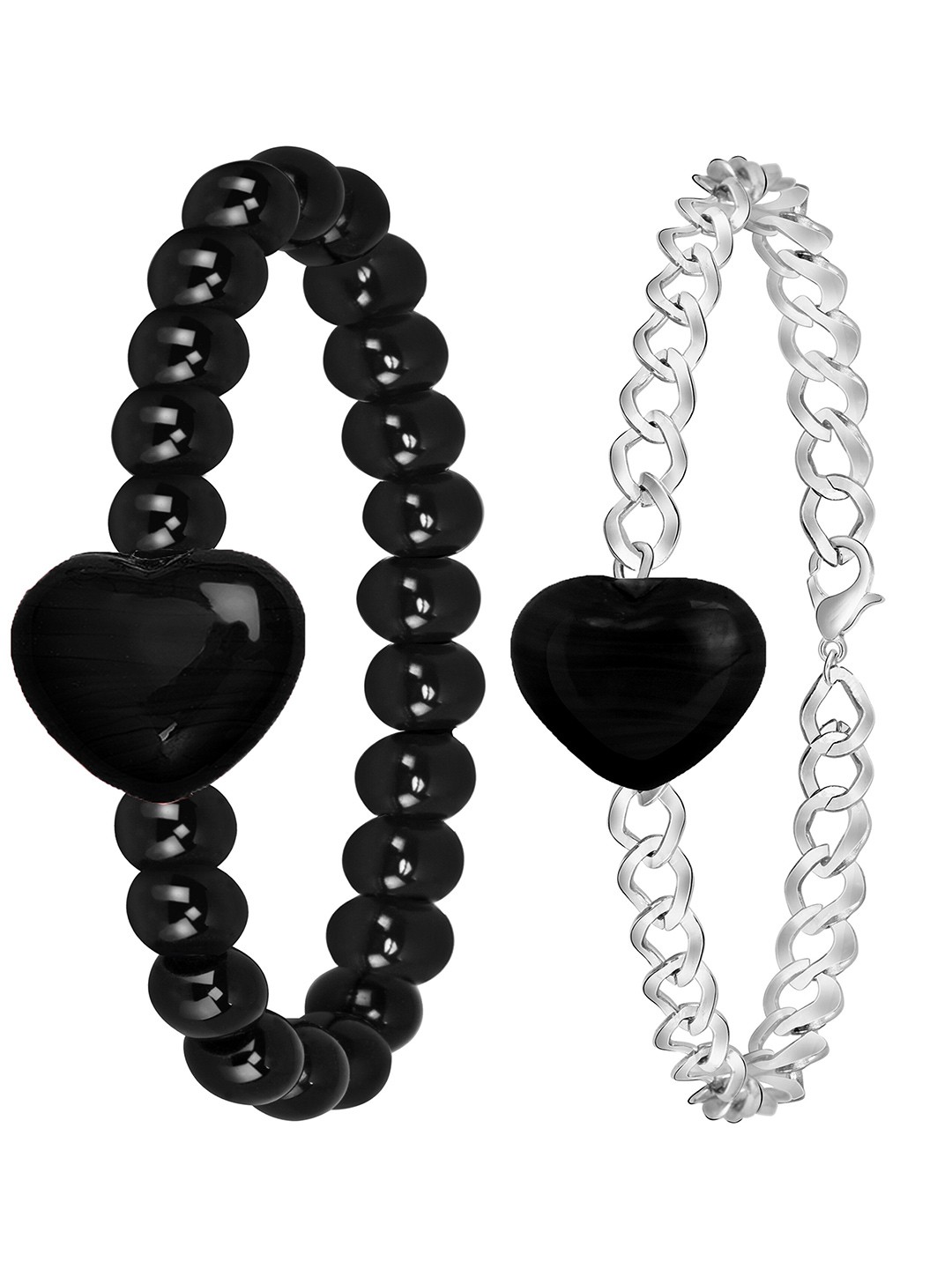 

Mikado Women Set of 2 Elasticated Bracelets, Silver