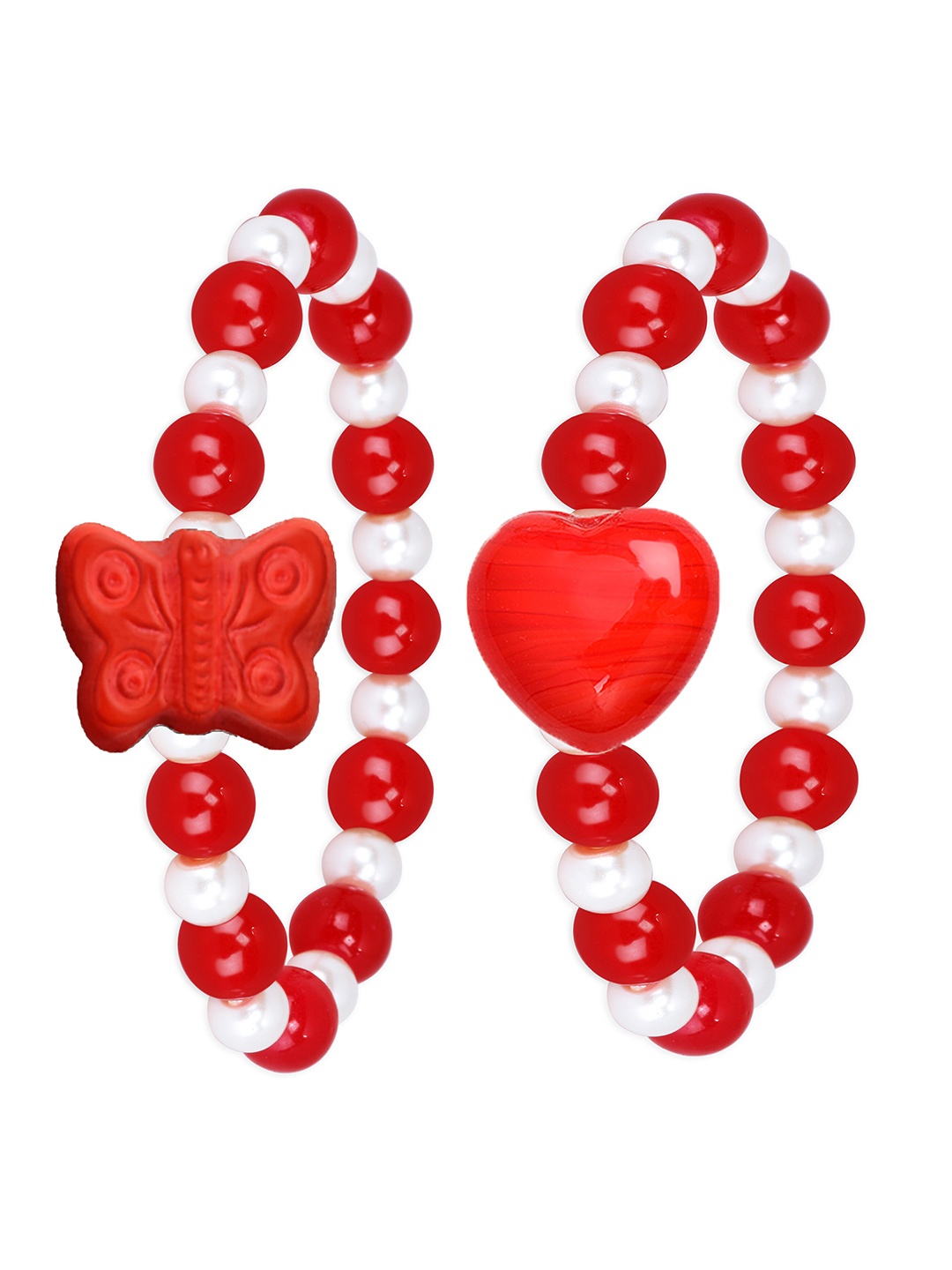 

Mikado Women Set of 2 Elasticated Bracelets, Red
