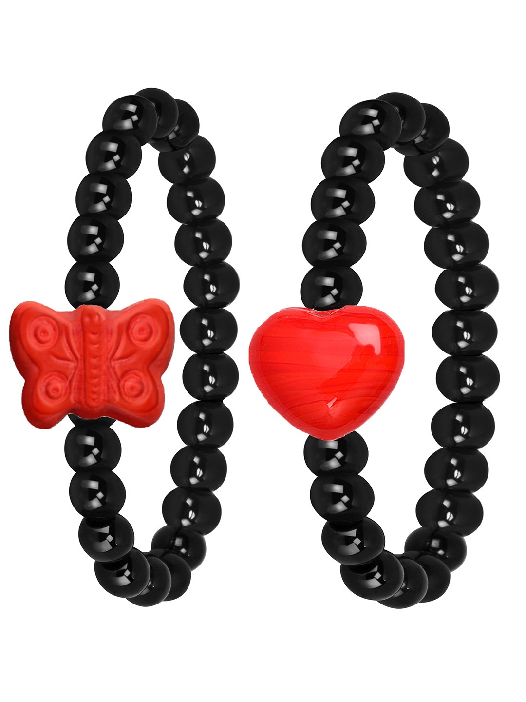 

Mikado Women Set Of 2 Elegant Charming Bracelet, Black