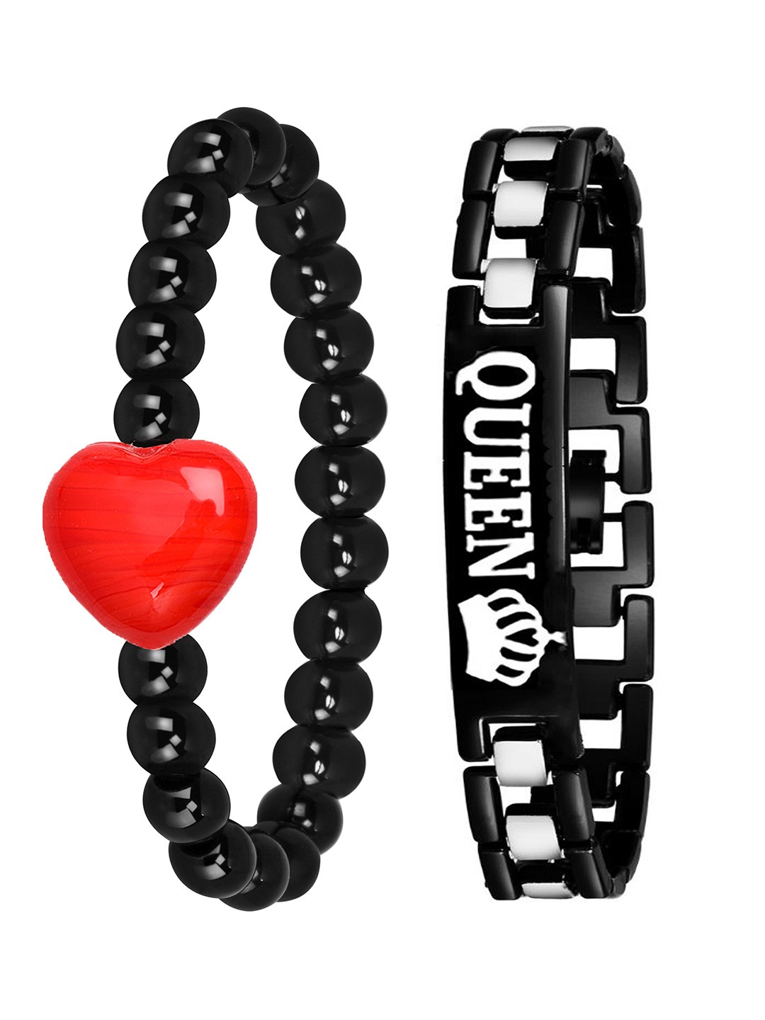 

Mikado Women Set of 2 Elasticated Bracelets, Black