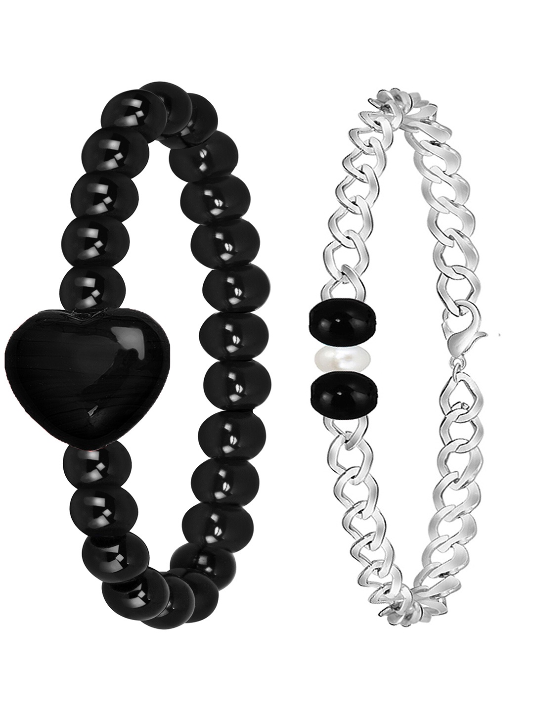 

Mikado Women Set Of 2 Beaded Bracelet, Black