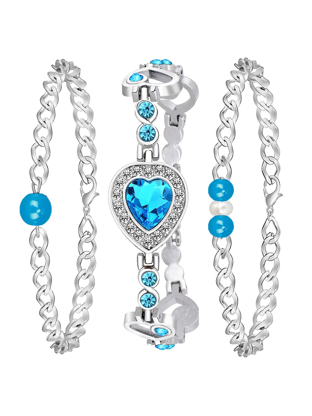 

Mikado Women Set of 3 Link Bracelets, Silver