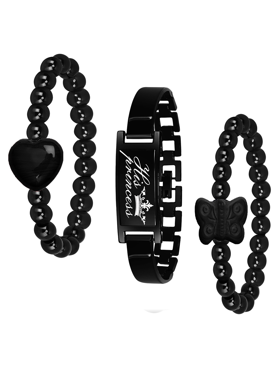 

Mikado Women Set of 3 Elasticated Bracelets, Black
