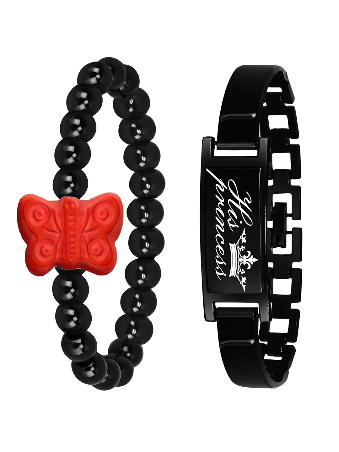 

Mikado Women Set of 2 Elasticated Bracelets, Black