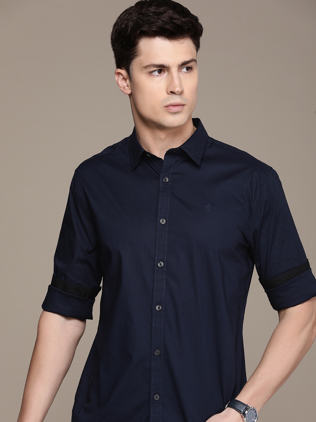 

French Connection Slim Fit Opaque Casual Shirt, Navy blue