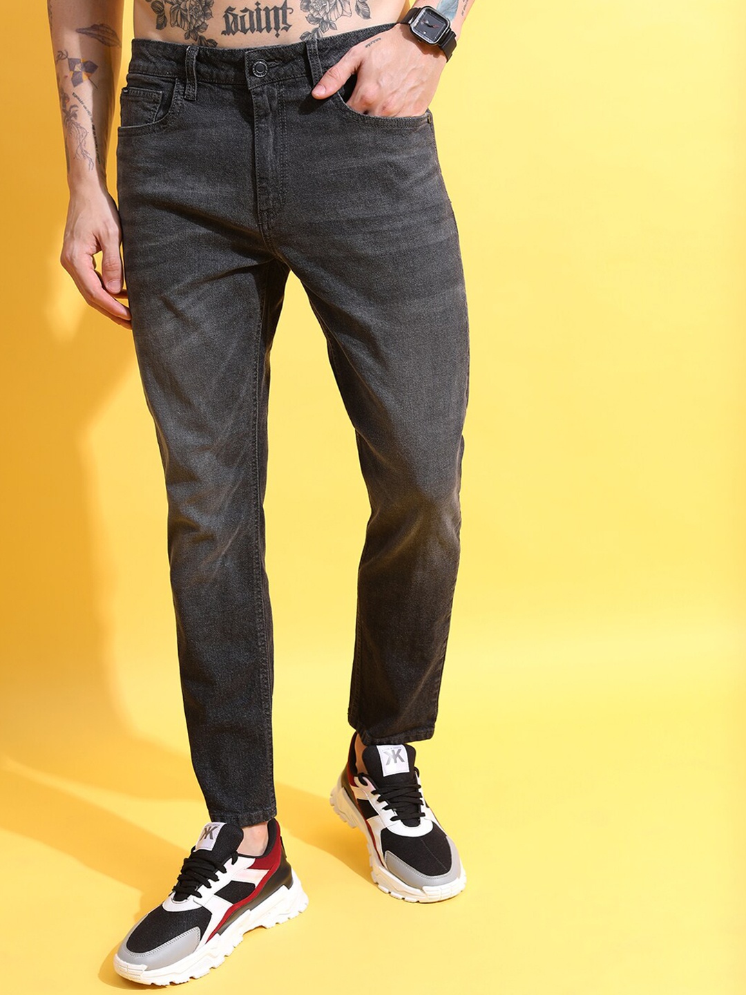 

Highlander Men Grey Slim Fit Clean look stretchable Jeans