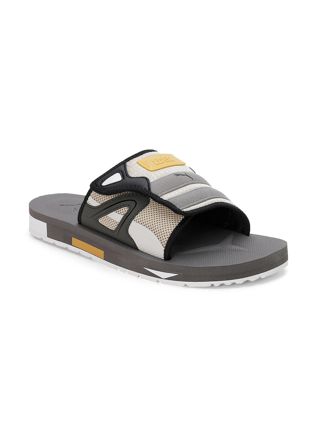 

Puma x1DER Mirage Mox Textured Fabric Sliders, Grey