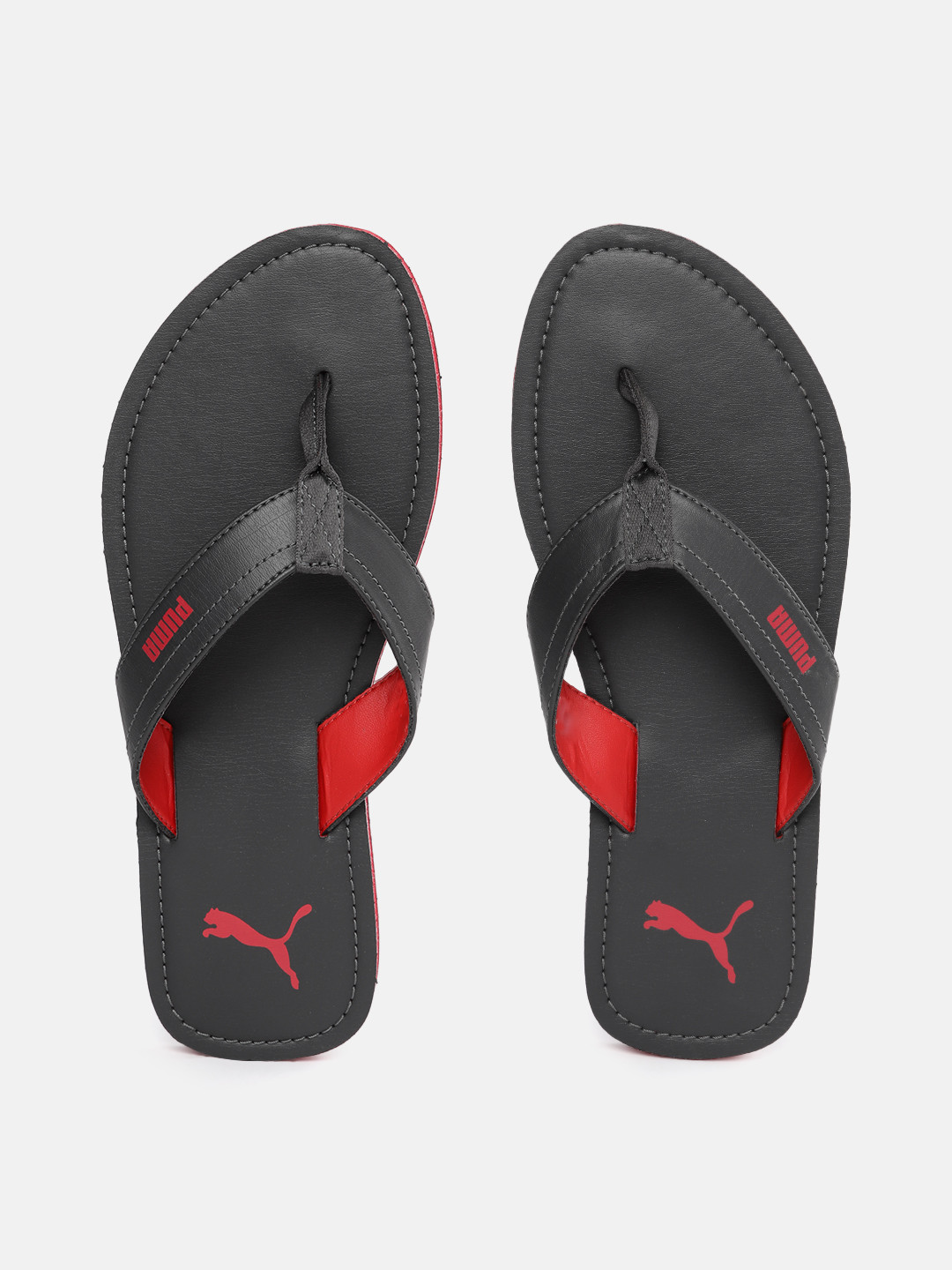 

Puma Men Wick Brand Logo Print Detail Thong Flip-Flops, Black