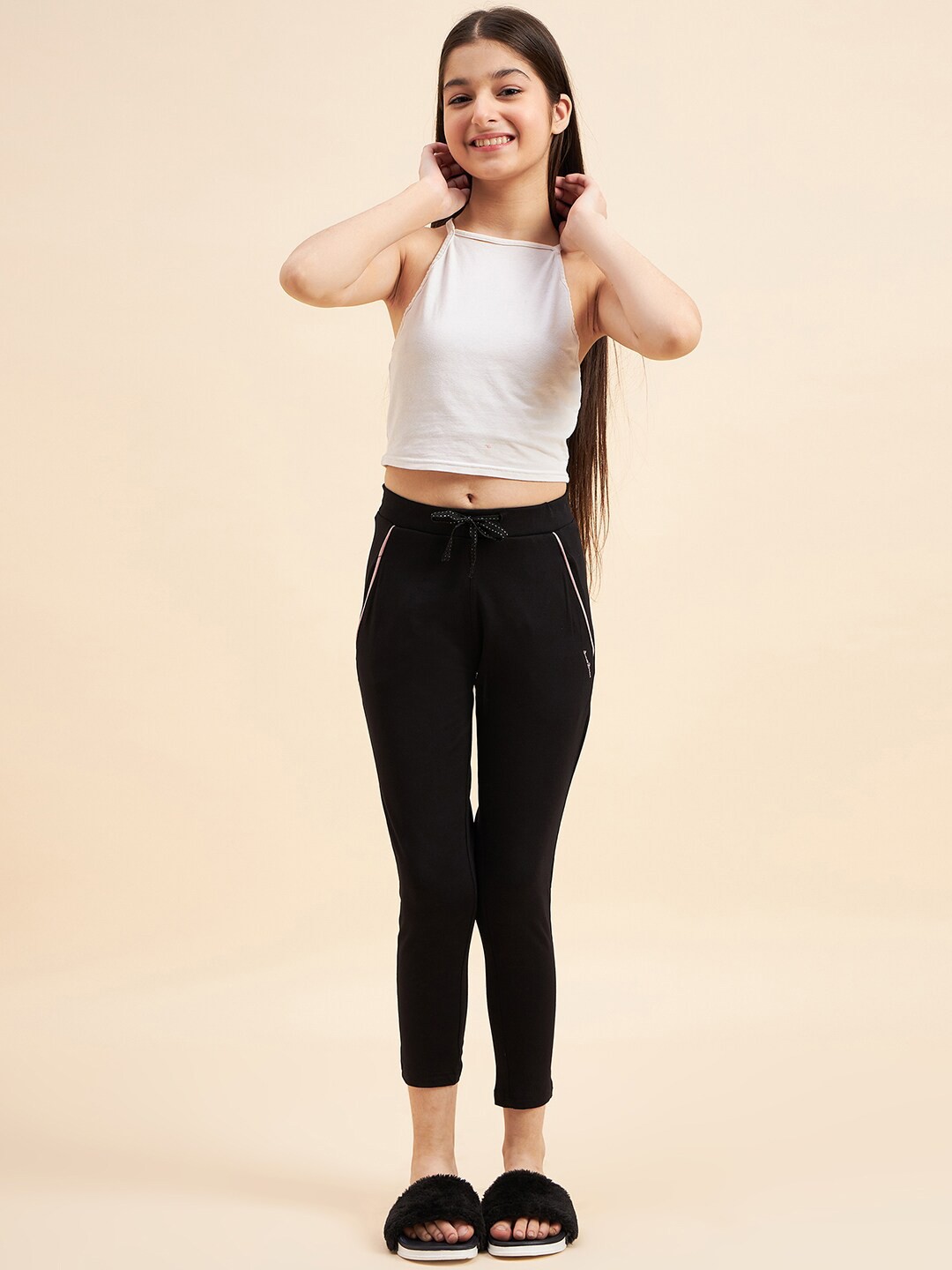 

Sweet Dreams Girls Black Cotton Lounge Pants