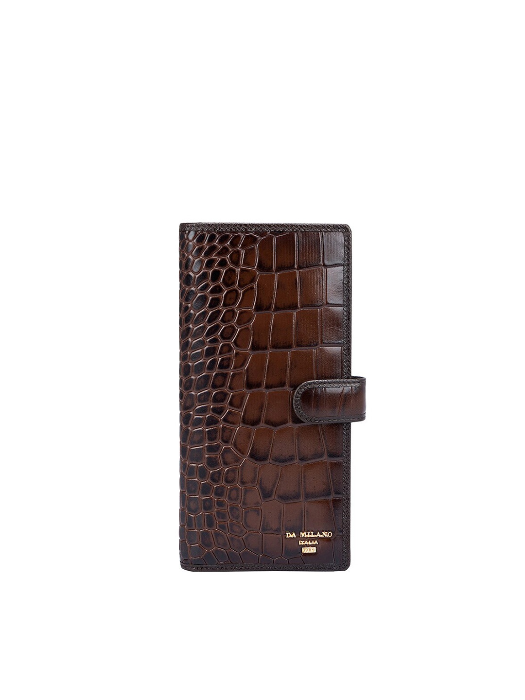

Da Milano Women Textured Leather Two Fold Wallet, Brown