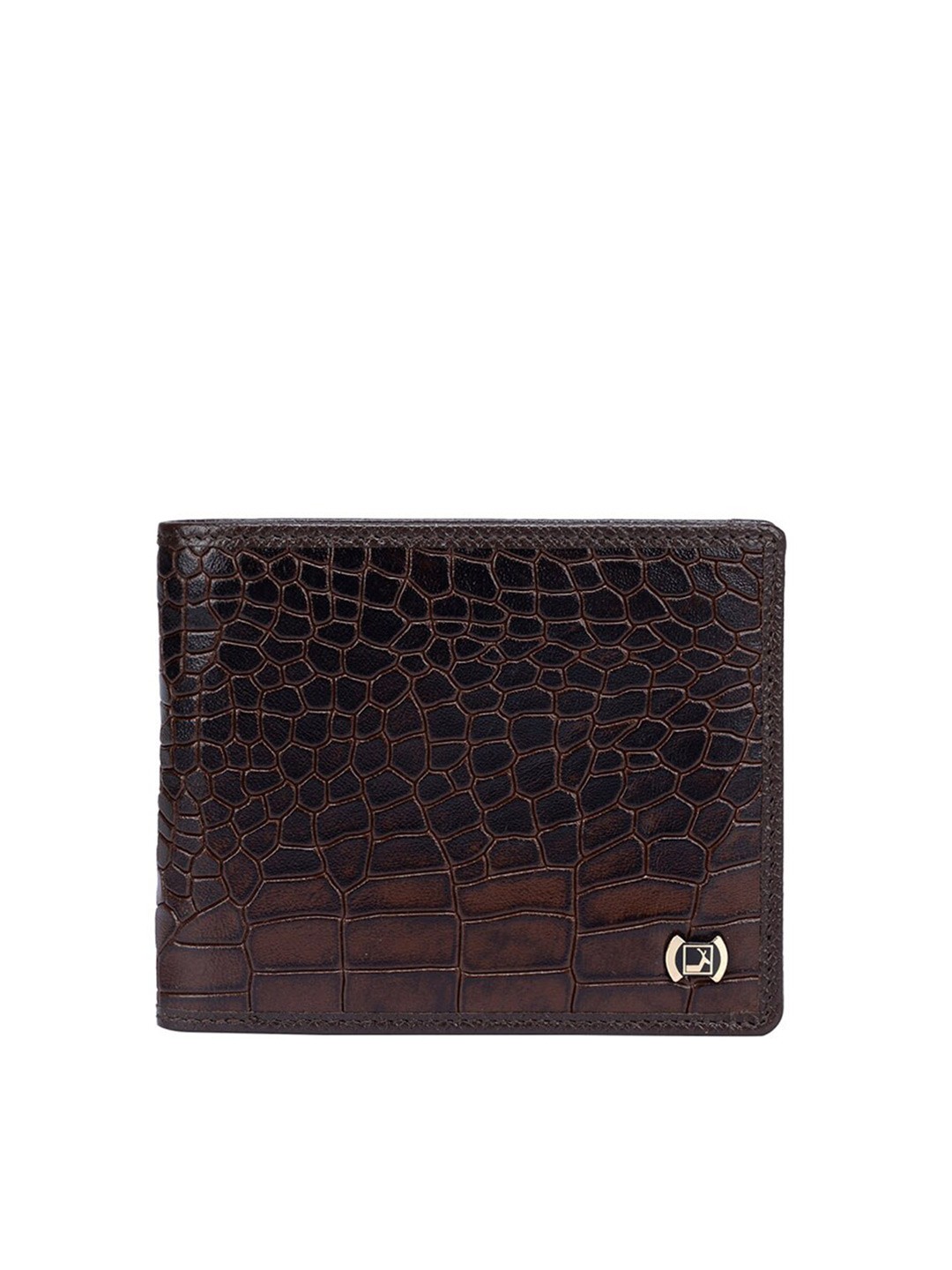 

Da Milano Women Textured Leather Two Fold Wallet, Brown