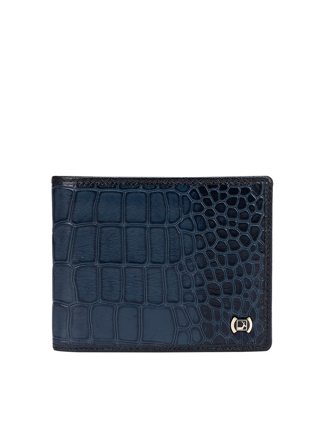 

Da Milano Women Textured Leather Two Fold Wallet, Blue