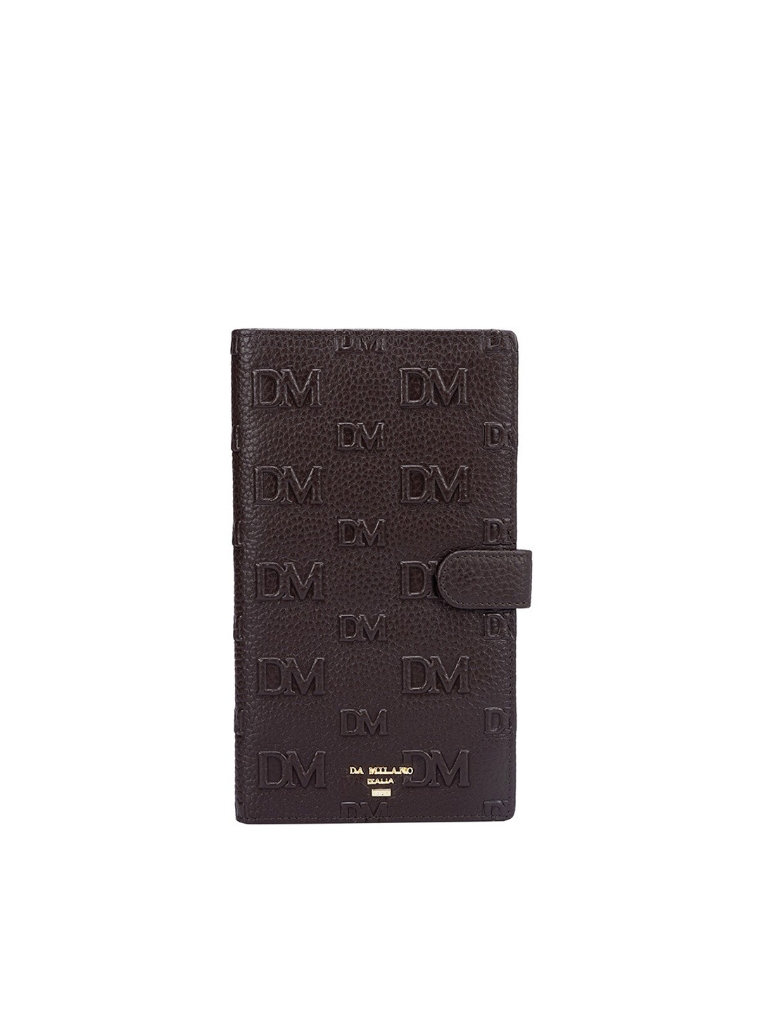 

Da Milano Women Textured Leather Two Fold Wallet, Brown