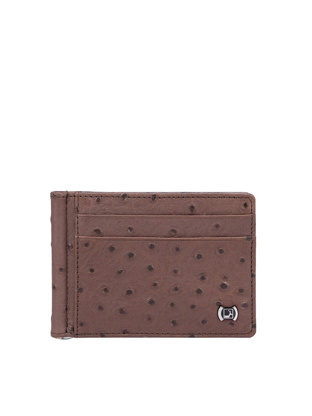 

Da Milano Women Textured Leather Two Fold Wallet, Brown
