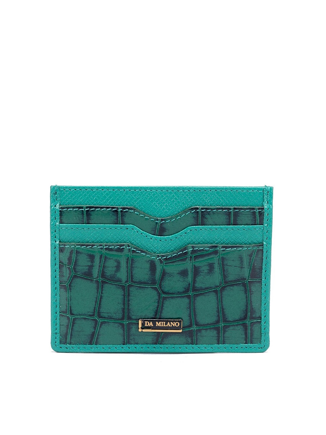 

Da Milano Textured Leather Card Holder, Green