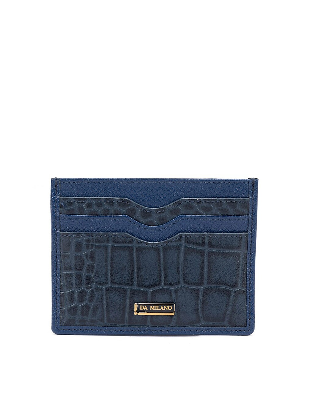 

Da Milano Women Textured Leather Card Holder, Blue
