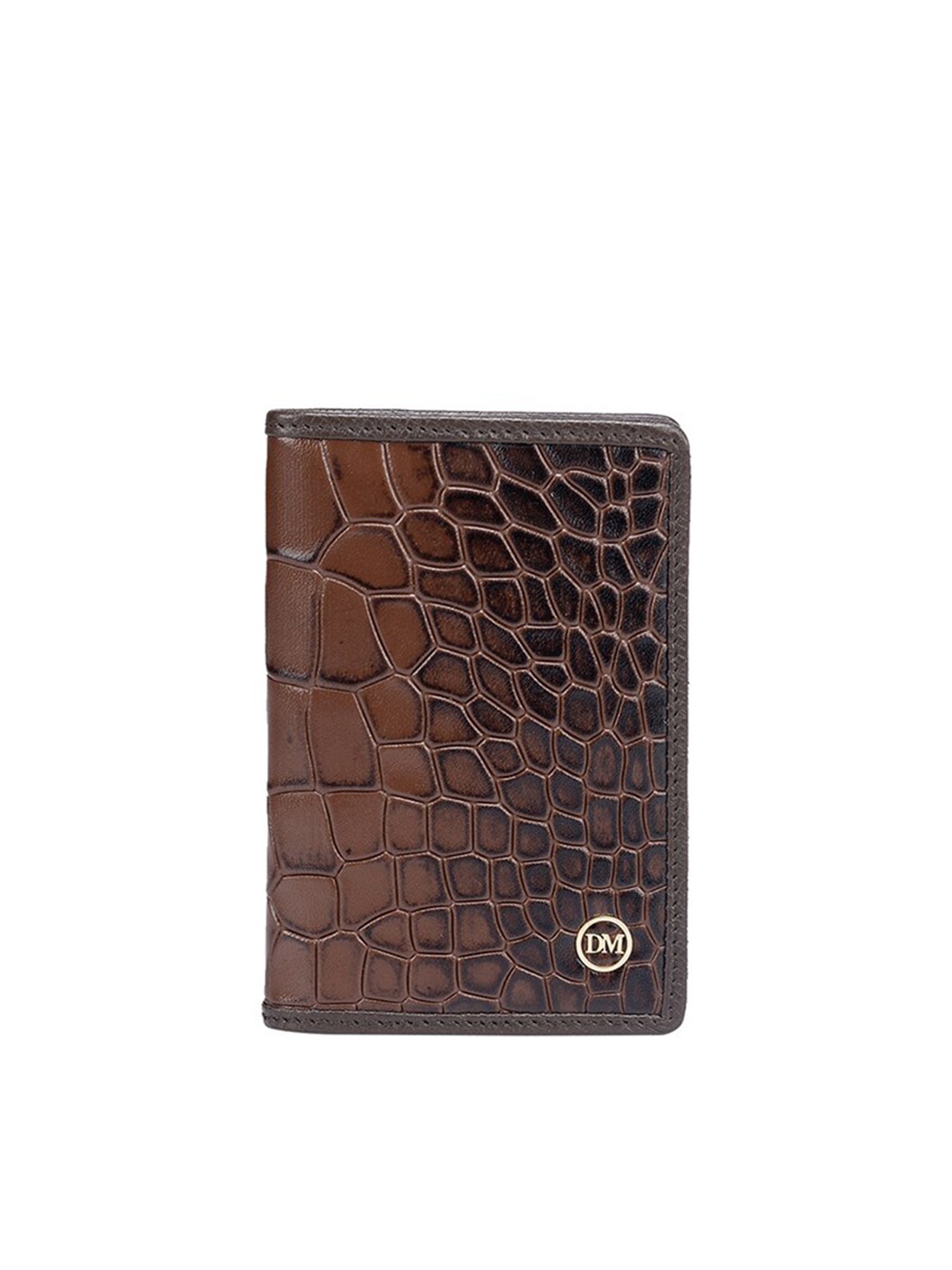 

Da Milano Women Textured Leather Two Fold Wallet, Brown